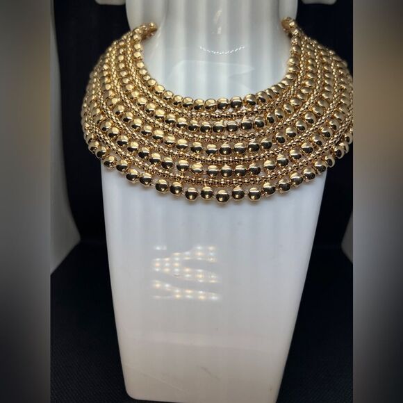 Zara Bold Multilayered Gold Chocker Necklace - Picture 10 of 14